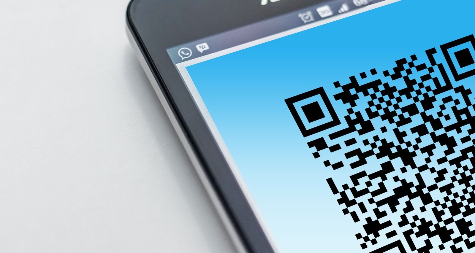 QR code on a smartphone screen