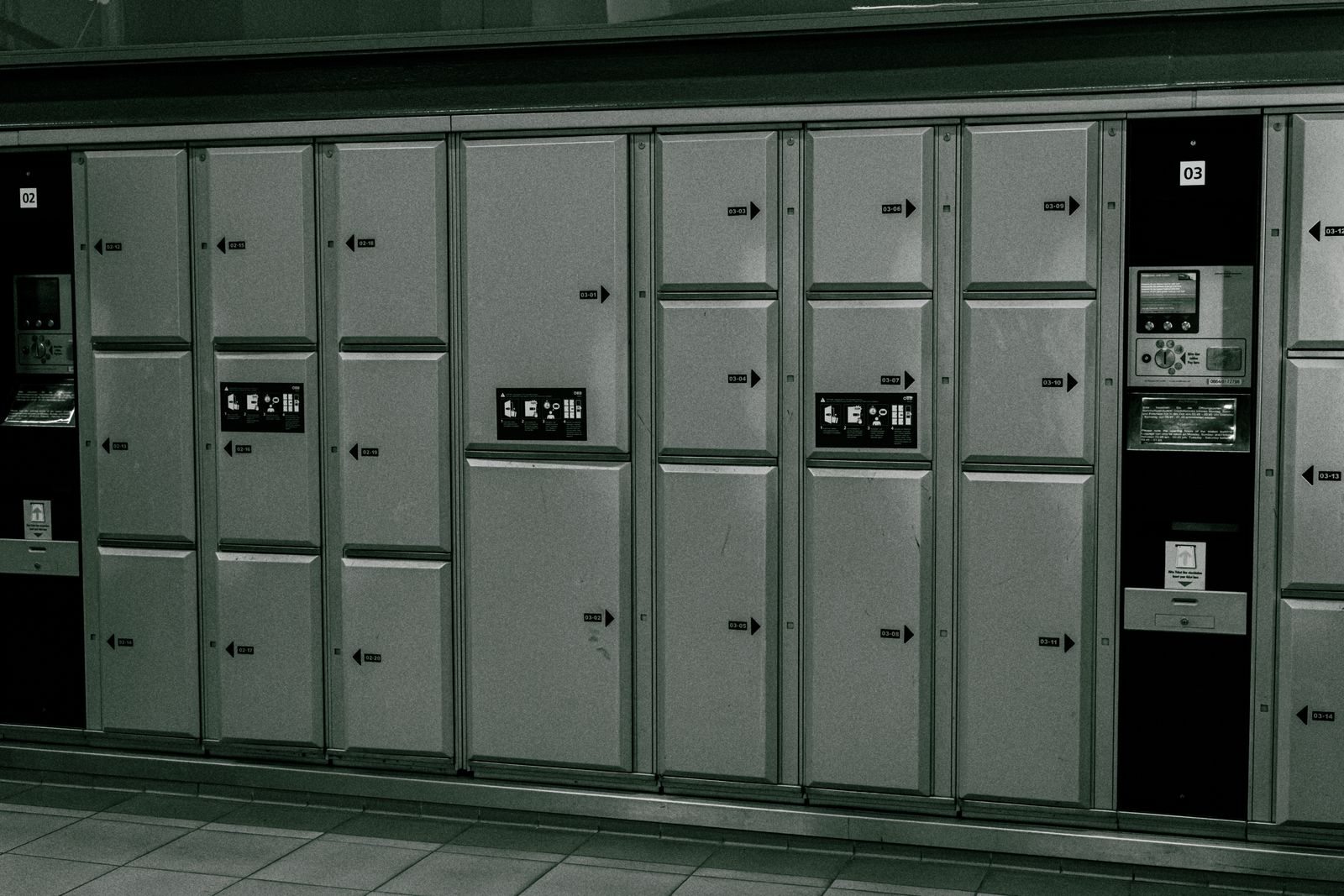 Luggage lockers at a station