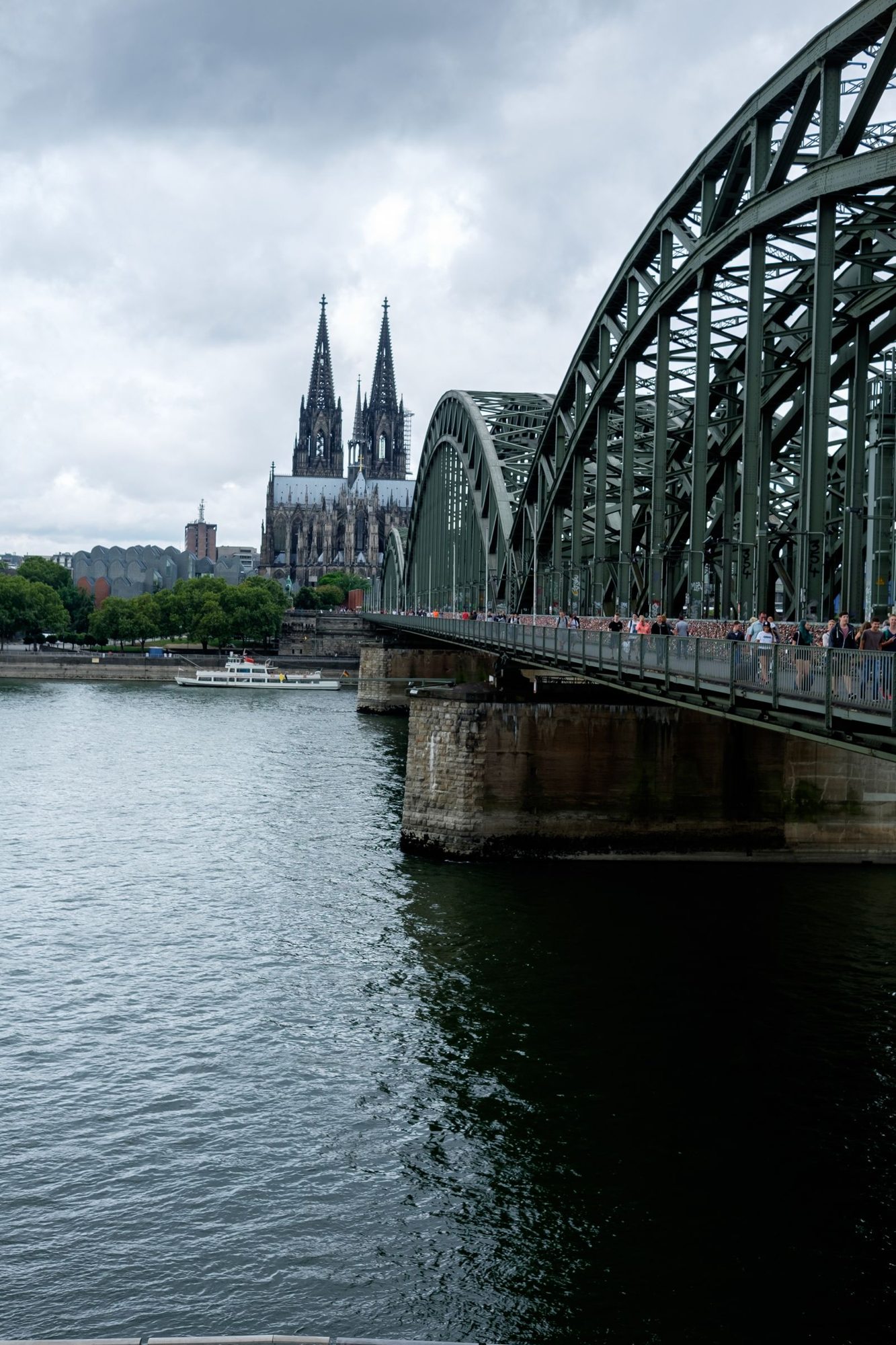 Hohenzollern Bridge and Cologne Cathedral above the Rhine