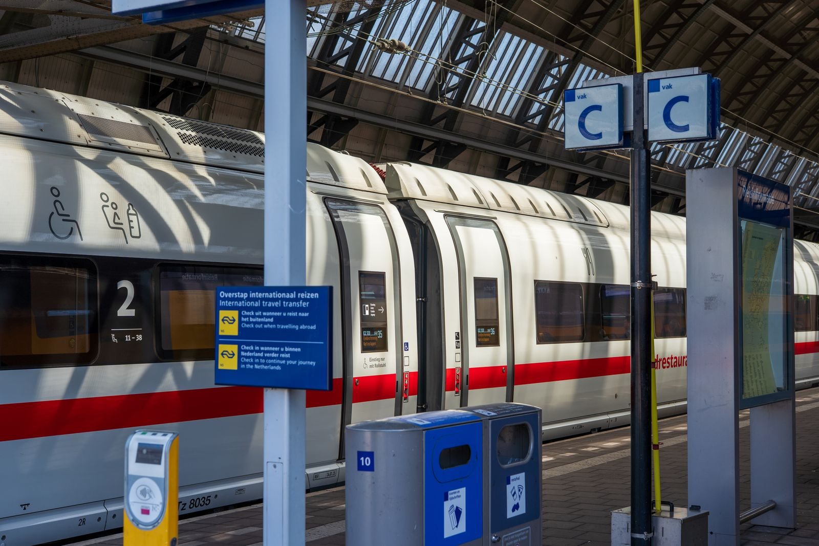 Passenger train at Amsterdam Centraal station