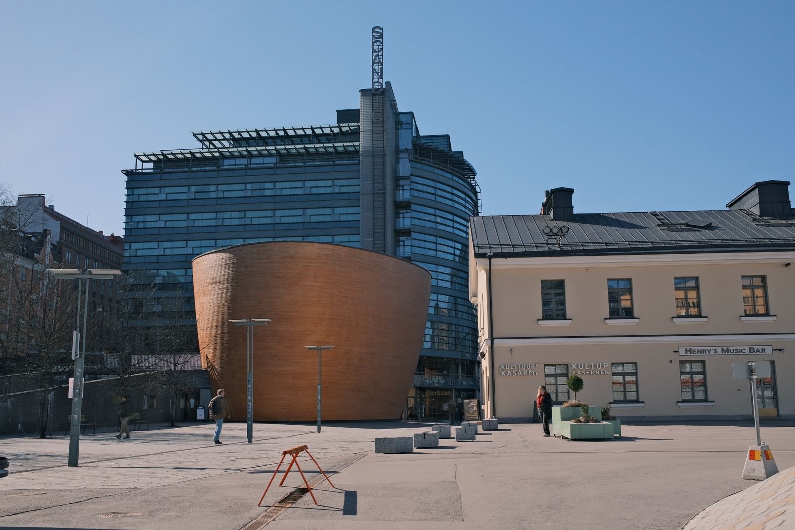 Kamppi Chapel and surrounding buildings in Helsinki