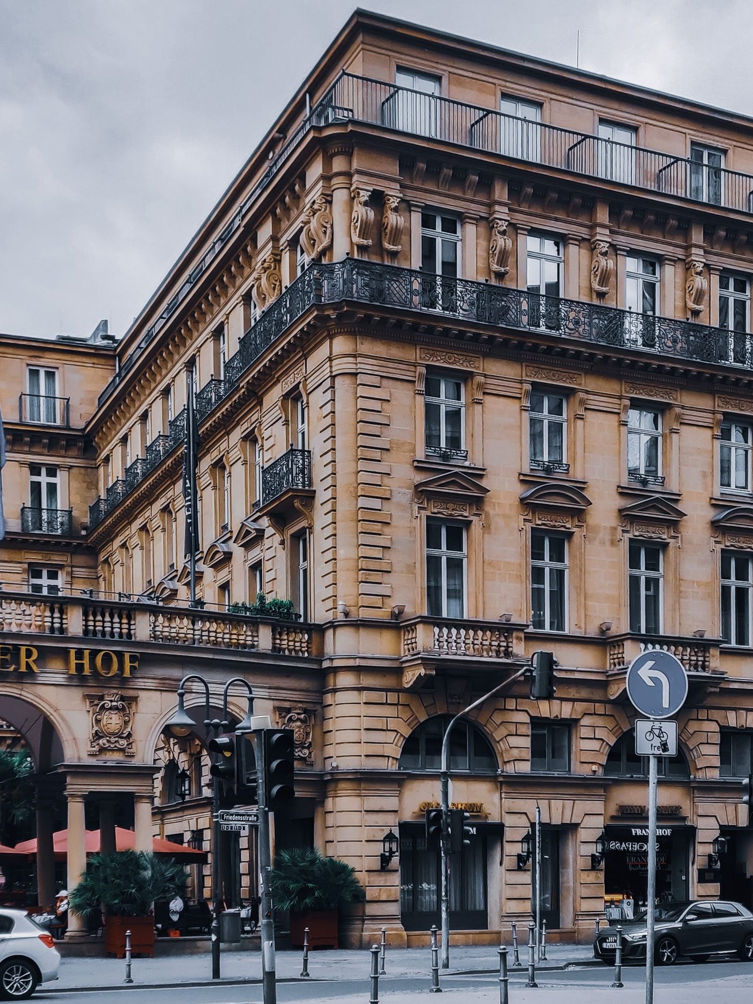 Hotel facade on a Frankfurt street