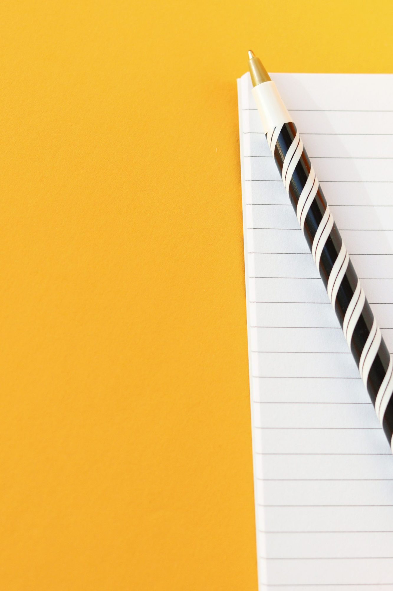 Pen on an open notebook