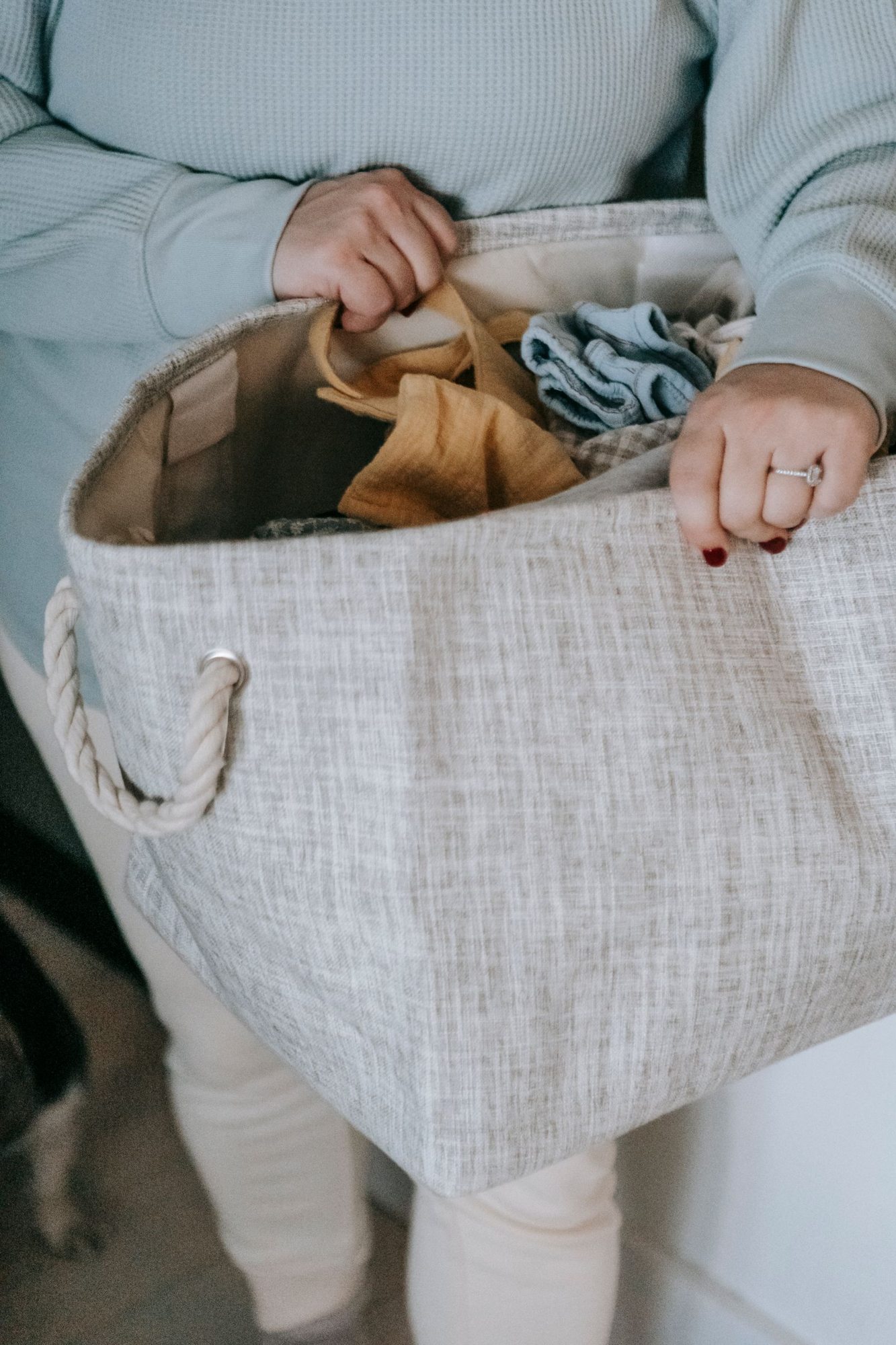 Laundry in a separate fabric bag