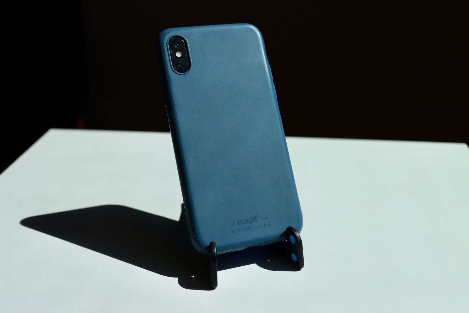 Smartphone in a desk holder