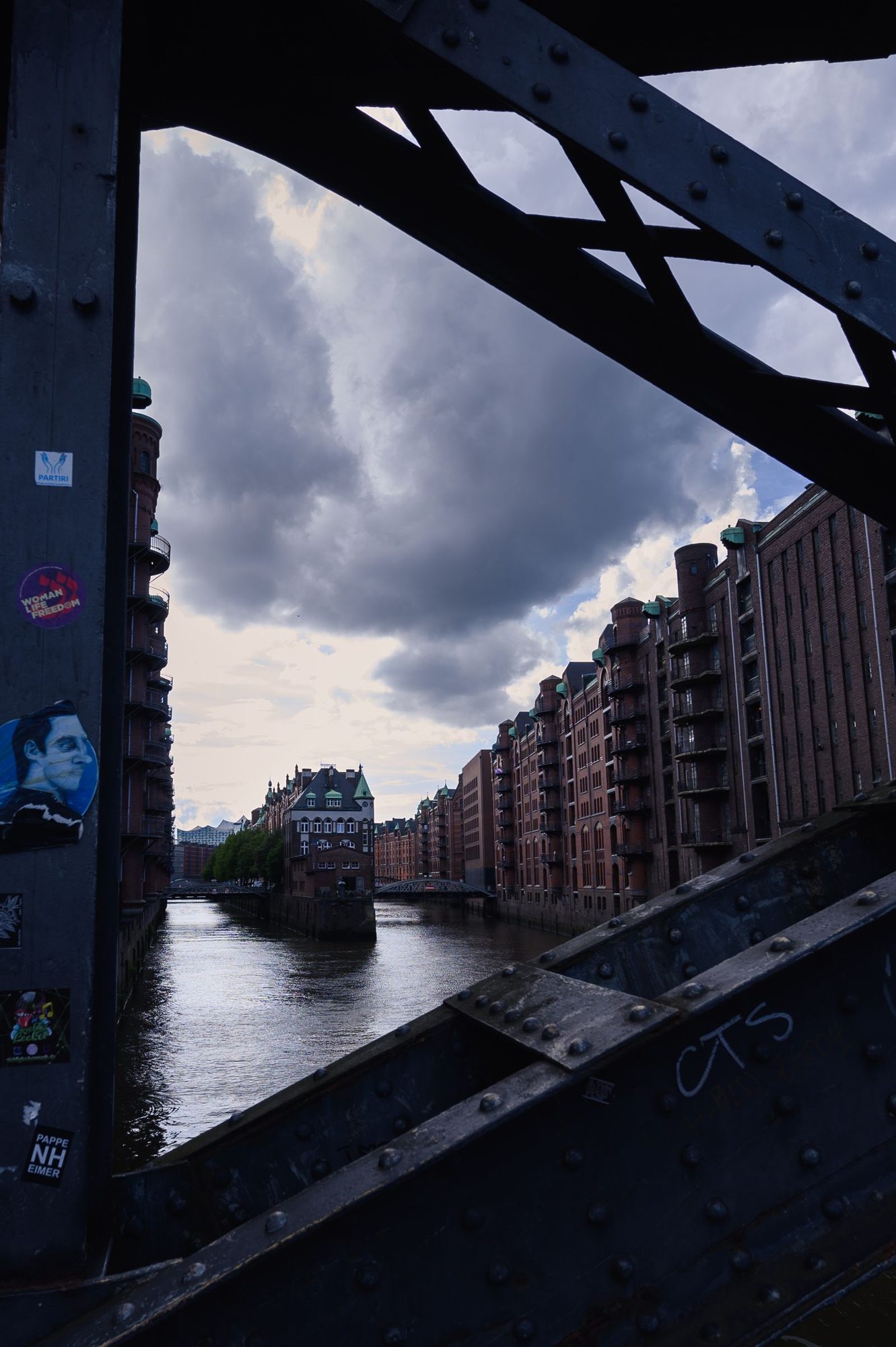 Canal and brick warehouses in Hamburg's Speicherstadt