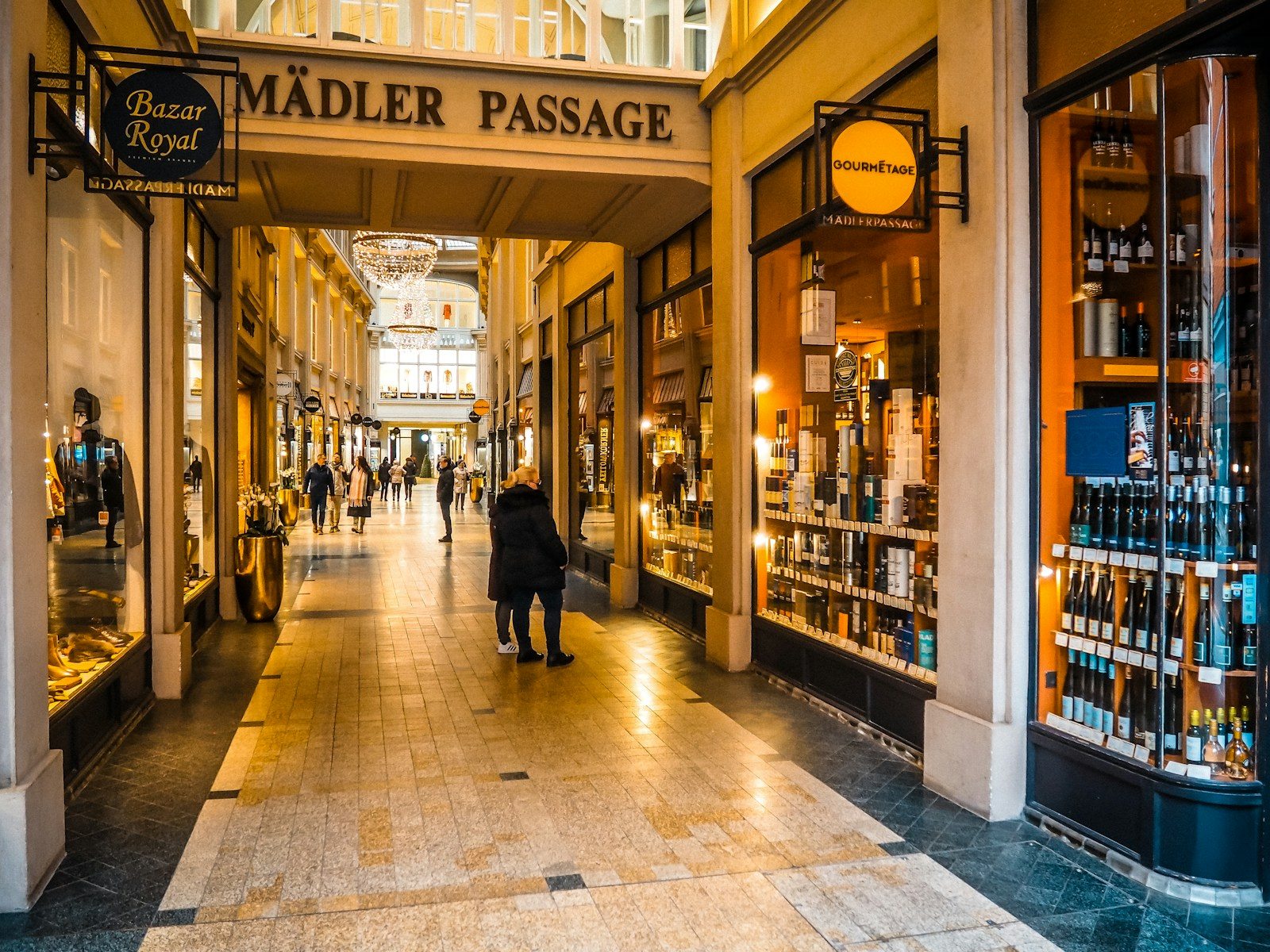 Covered arcade inside Leipzig's Mädler Passage