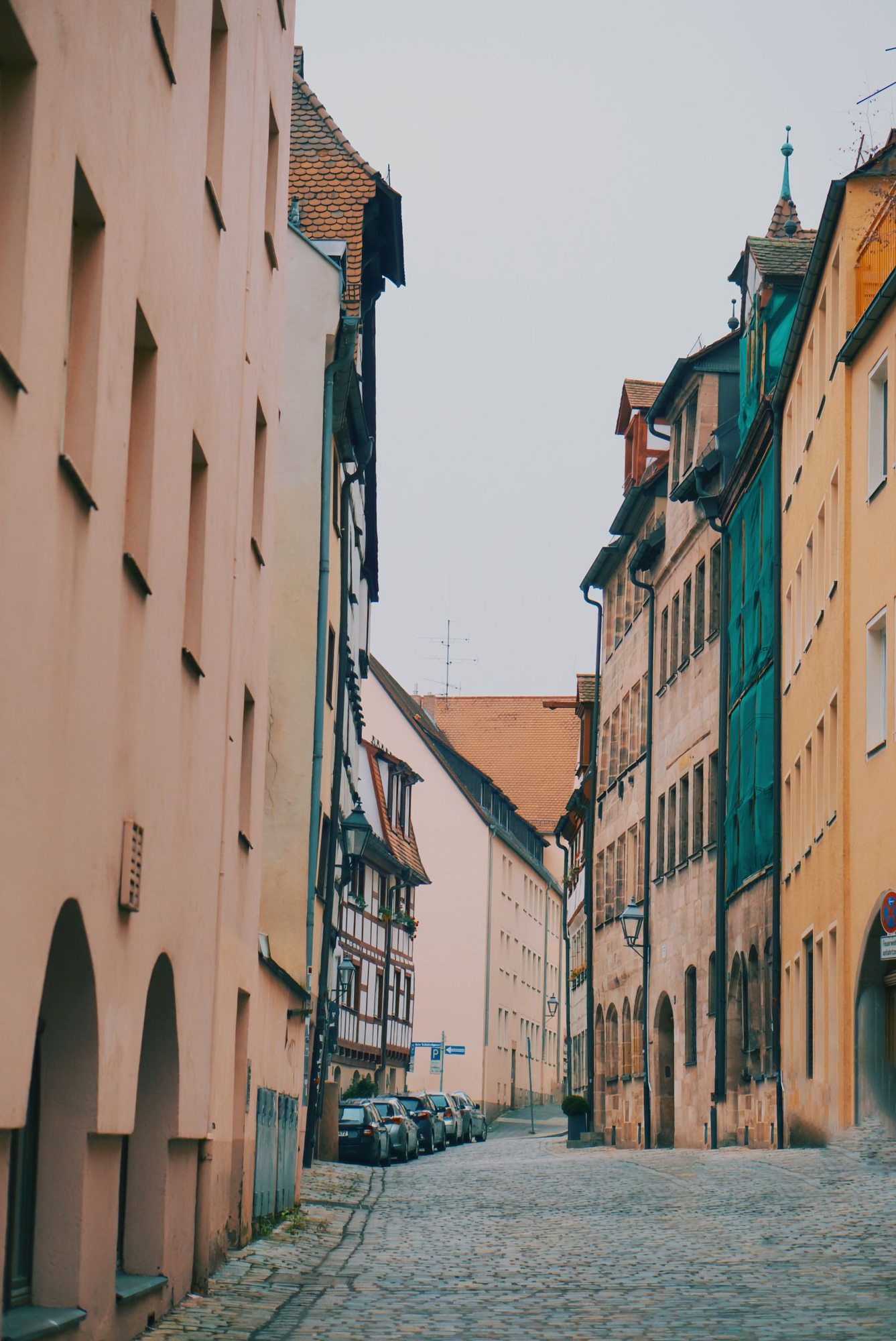 Paved lane in Nuremberg's old town