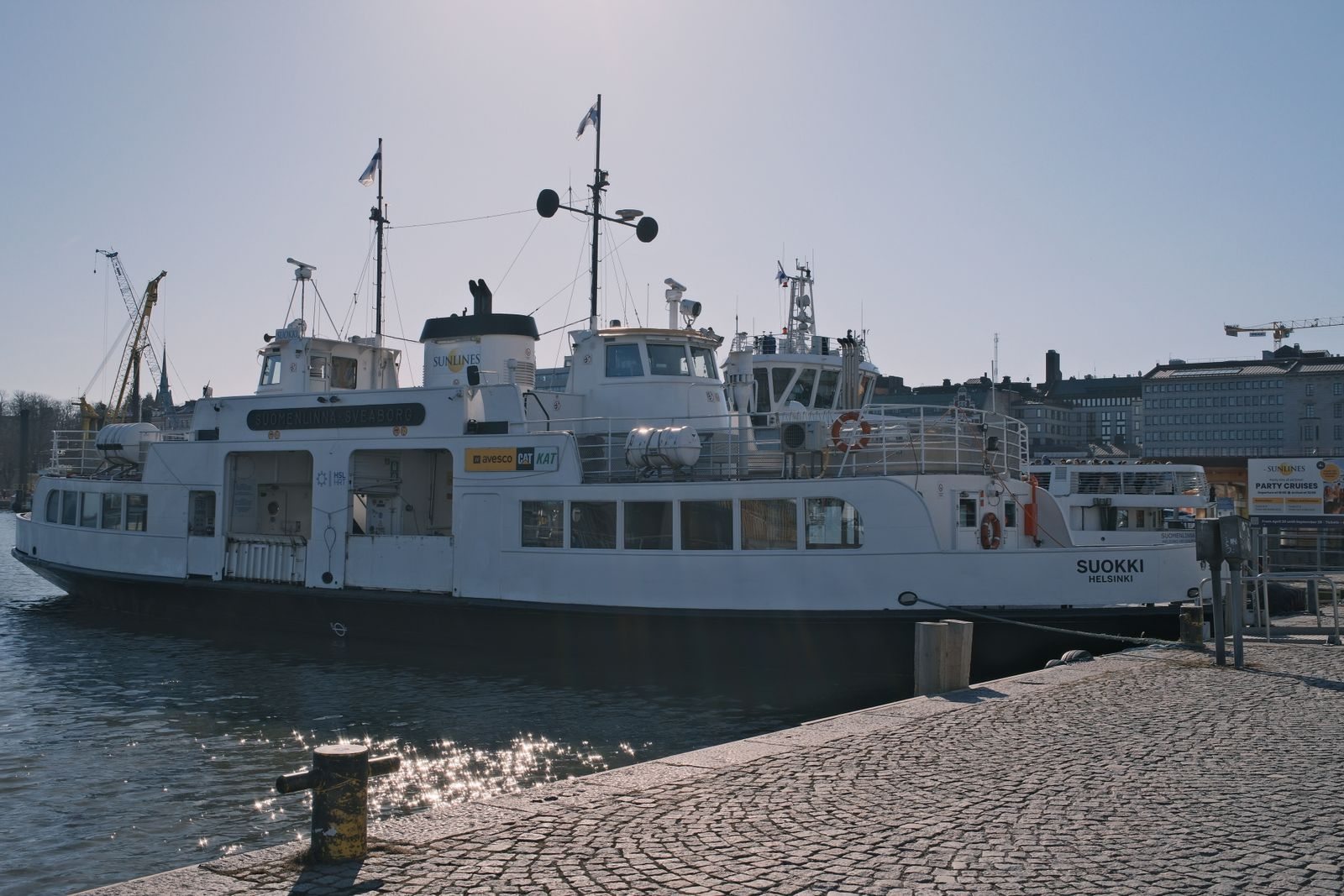 Ferry and waterfront path in Helsinki