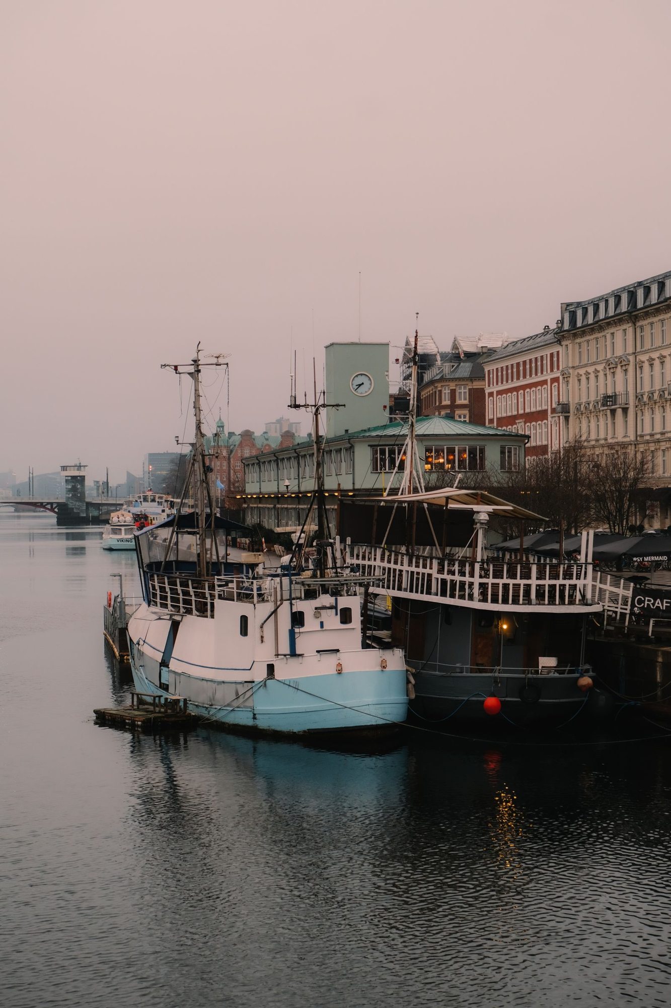 Boats in Copenhagen's harbor