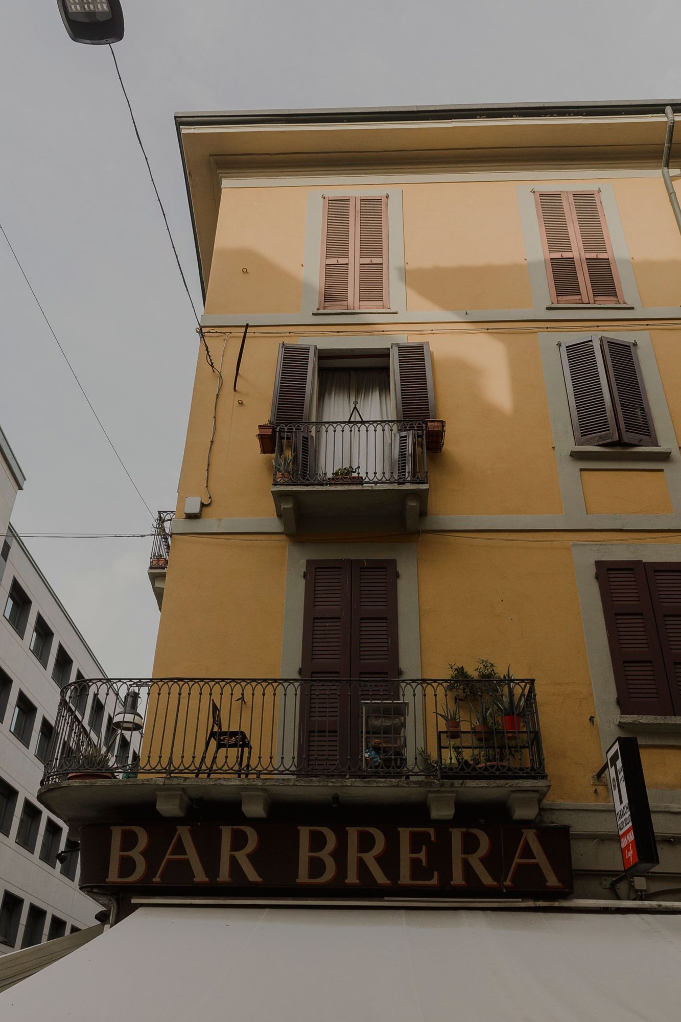 Facade of Bar Brera in Milan's Brera district